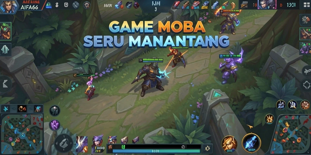 Screenshot utama AIFA66 menampilkan aksi seru dalam pertempuran MOBA.