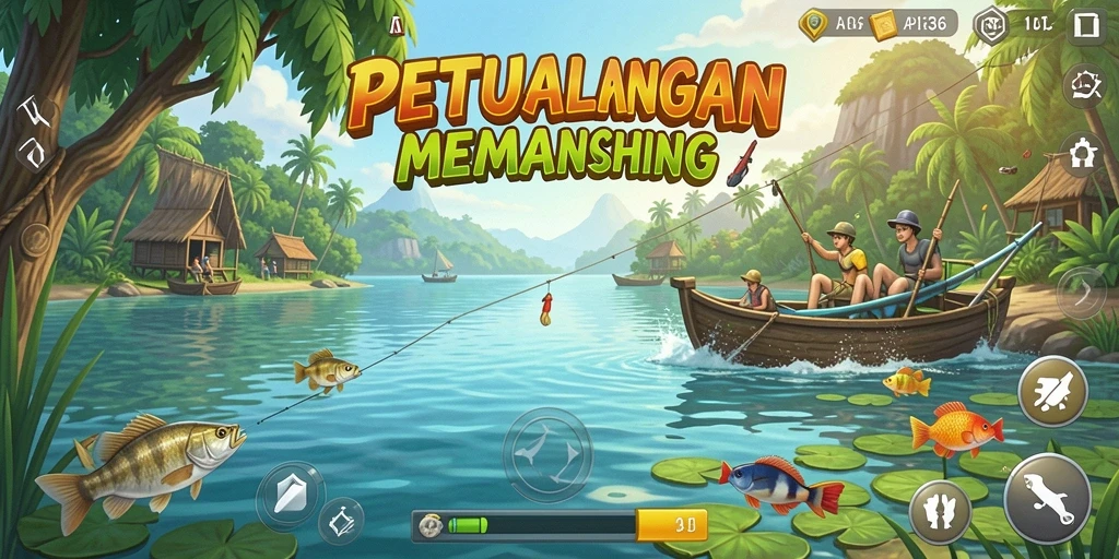 Gameplay API36 yang menampilkan aktivitas memancing yang menyenangkan.