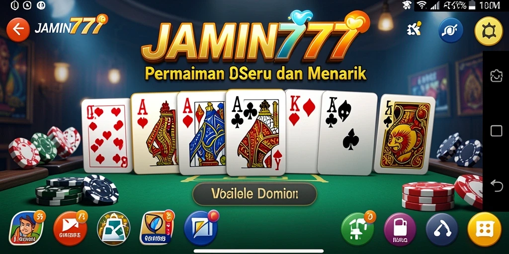 Tampilan gameplay Domino yang seru di JAMIN777.