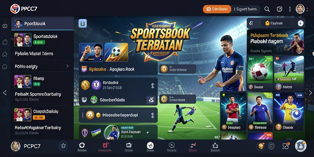 Tampilan gameplay utama dari aplikasi Sportsbook PCPC7 yang menarik.