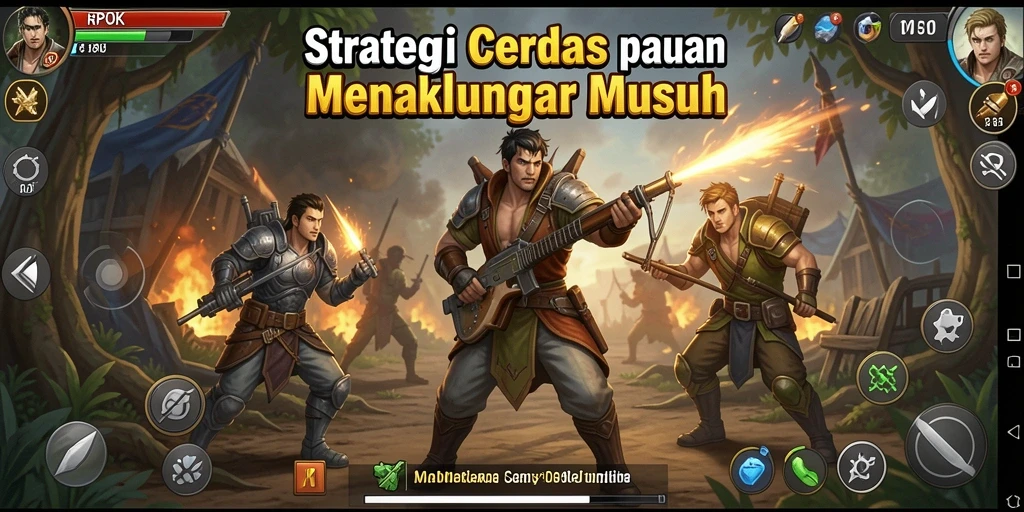 Tampilan strategis menegangkan dalam RPOK dengan pertempuran yang intens.
