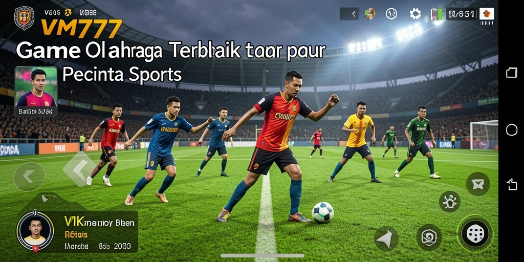 Screenshot utama VM777 menampilkan aksi gameplay olahraga yang menarik.