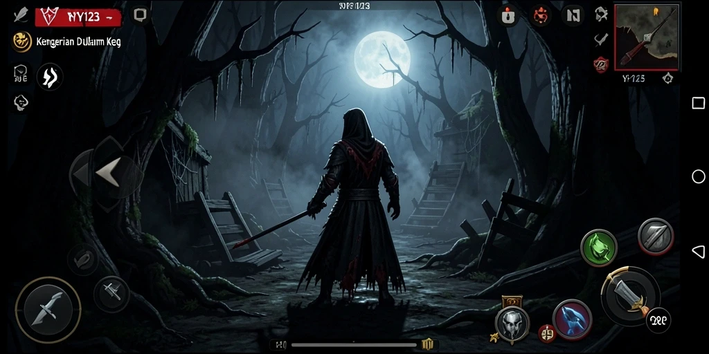 Tangkapan layar menunjukkan momen menegangkan dari gameplay Horror.